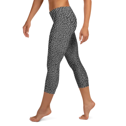 Obsidian Mosaic on a Capri Leggings