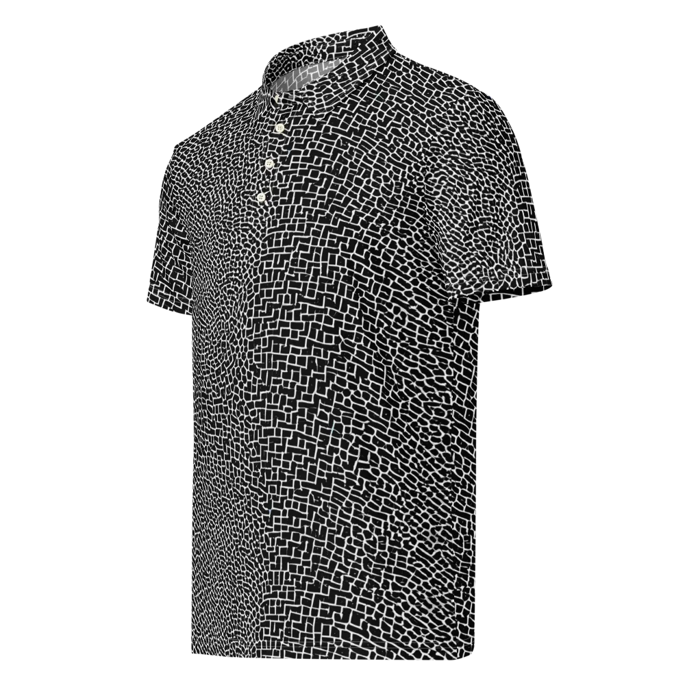 Obsidian Mosaic on Men's Slim Fit Polo Shirt — Left Front