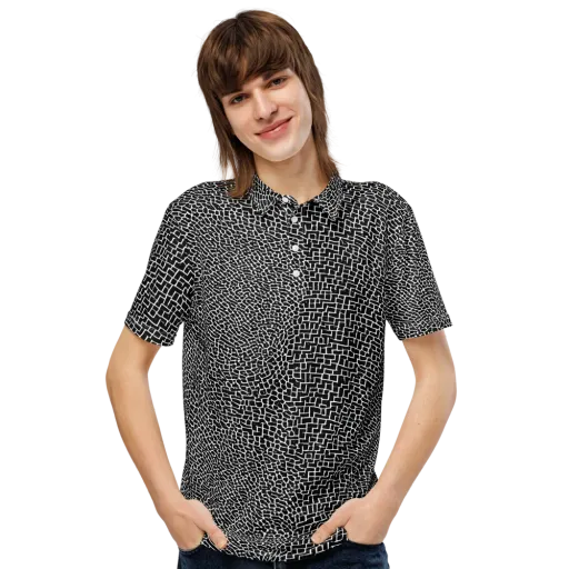Obsidian Mosaic on a Men's Slim Fit Polo Shirt