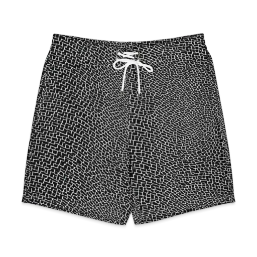 Obsidian Mosaic on a Men's Board Shorts