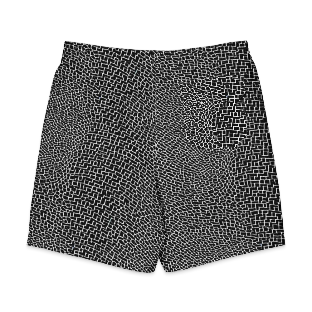 Obsidian Mosaic on Men's Board Shorts — Back