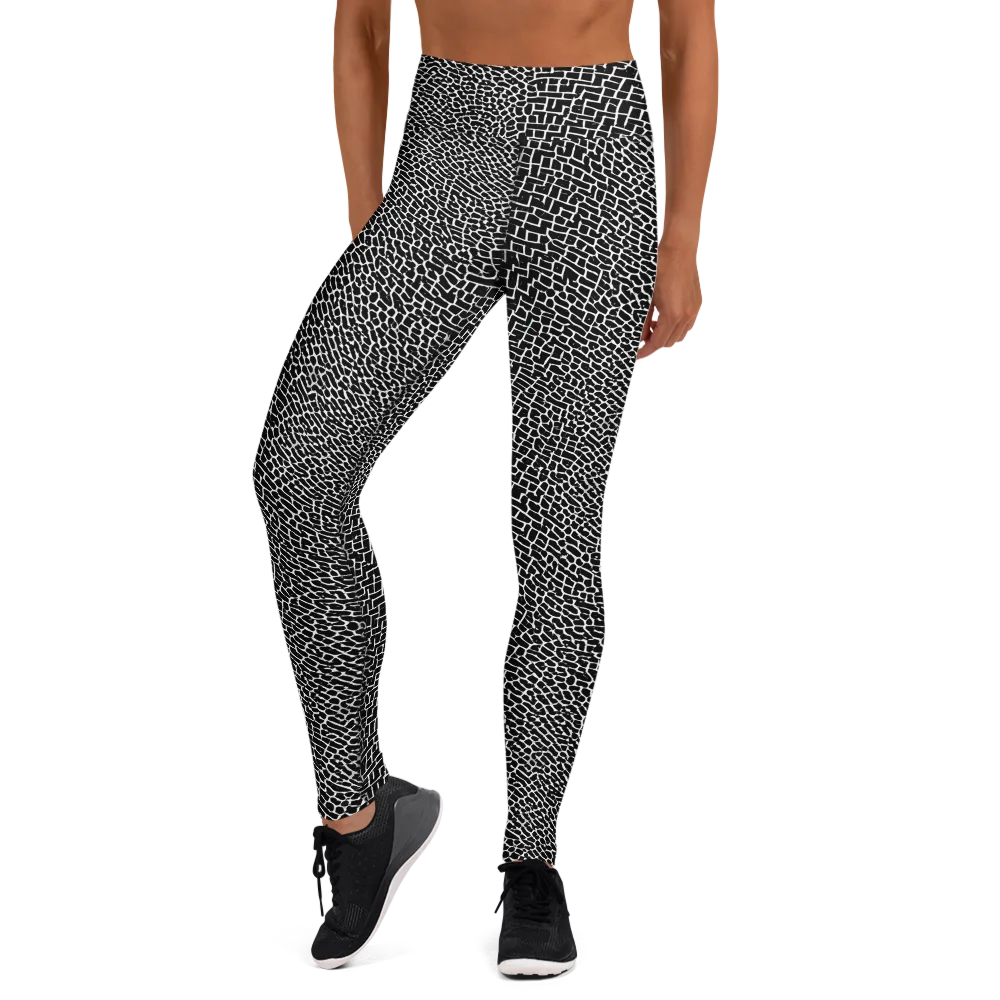 Obsidian Mosaic on Yoga Leggings — Front