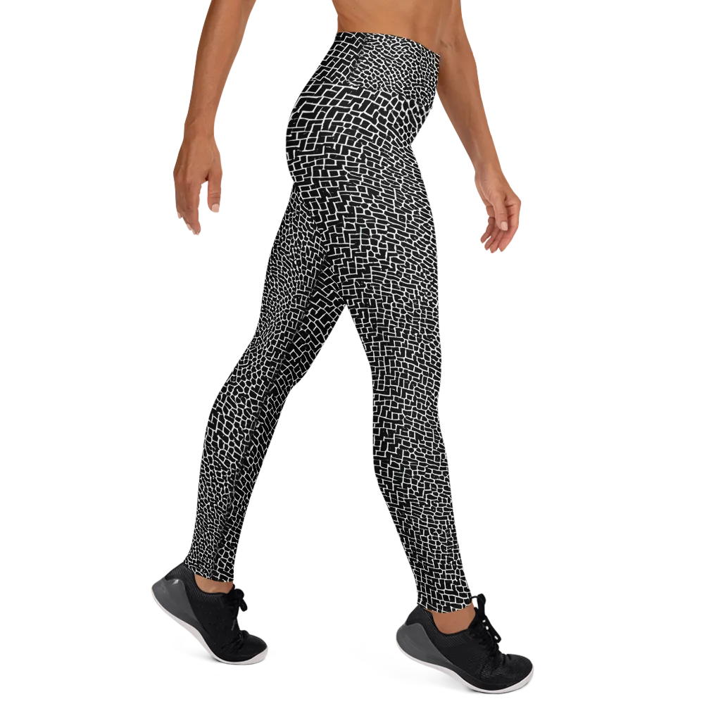 Obsidian Mosaic on Yoga Leggings — Right