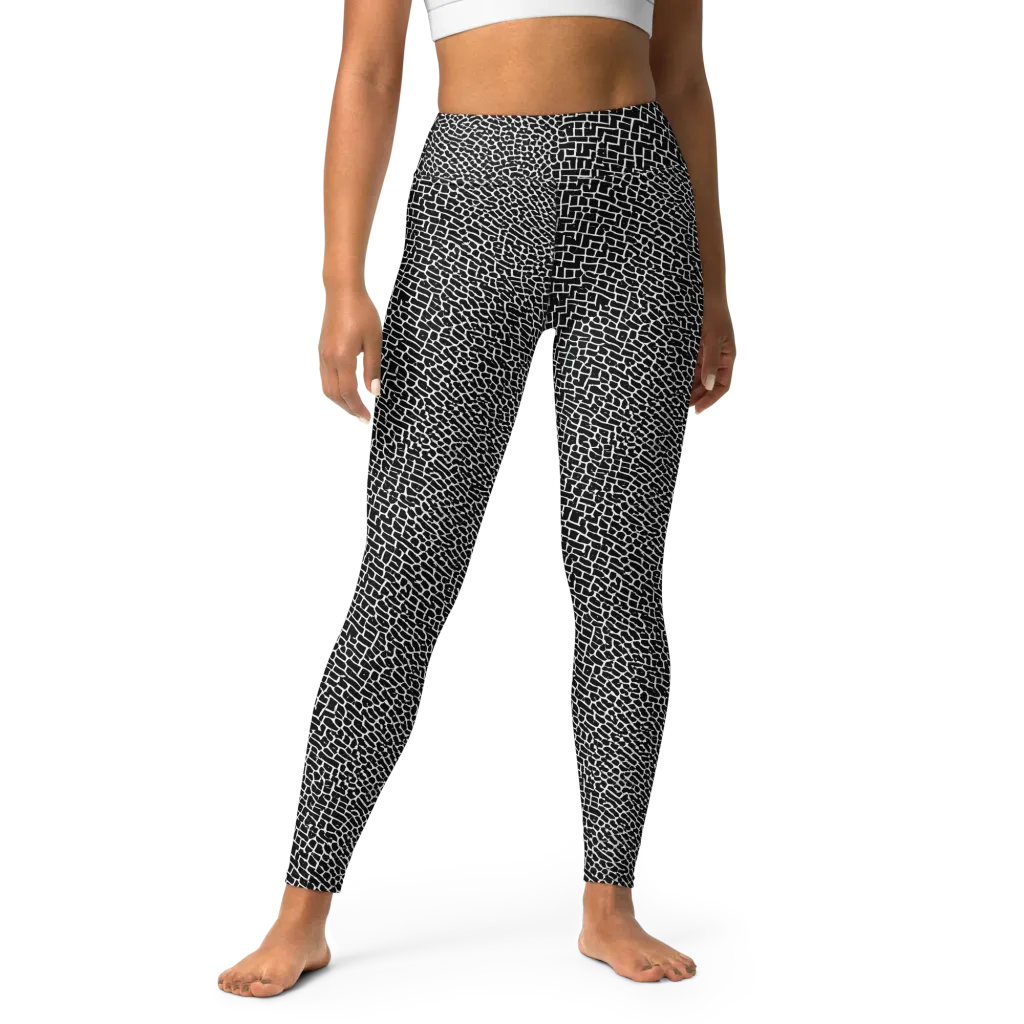 Obsidian Mosaic on Yoga Leggings — Front