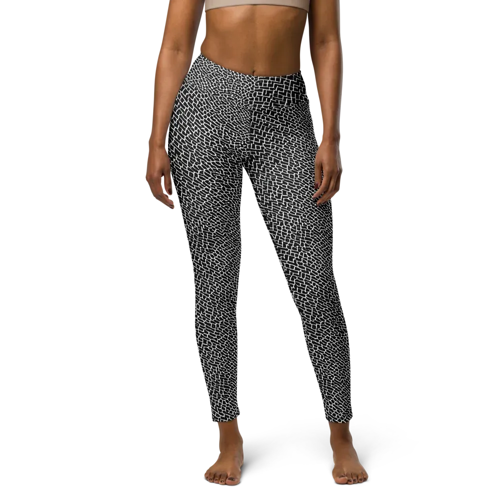 Obsidian Mosaic on Yoga Leggings — Front