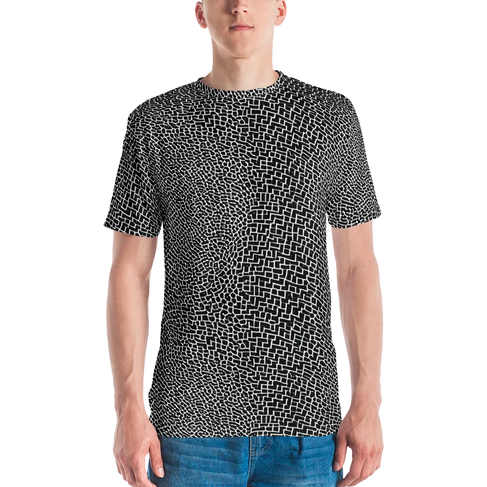Obsidian Mosaic on Men's Crew Neck T-Shirt — Front