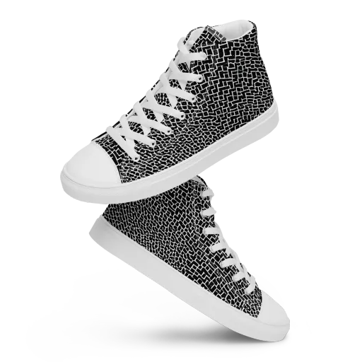 Obsidian Mosaic on a Men's High Top Canvas Shoes