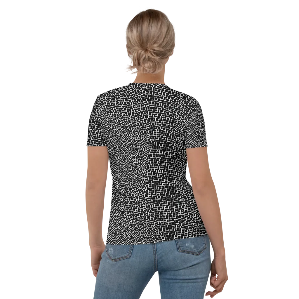 Obsidian Mosaic on Women's Crew Neck T-Shirt — Back