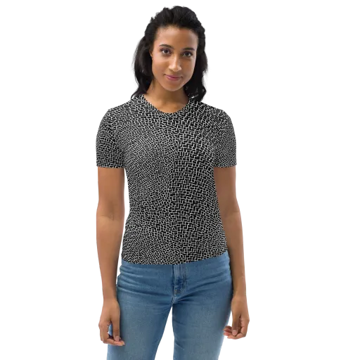 Obsidian Mosaic on a Women's Crew Neck T-Shirt