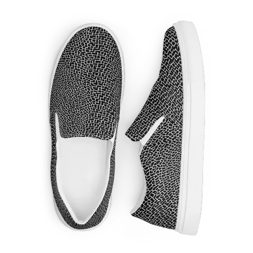 Obsidian Mosaic on a Men's Slip-On Canvas Shoes