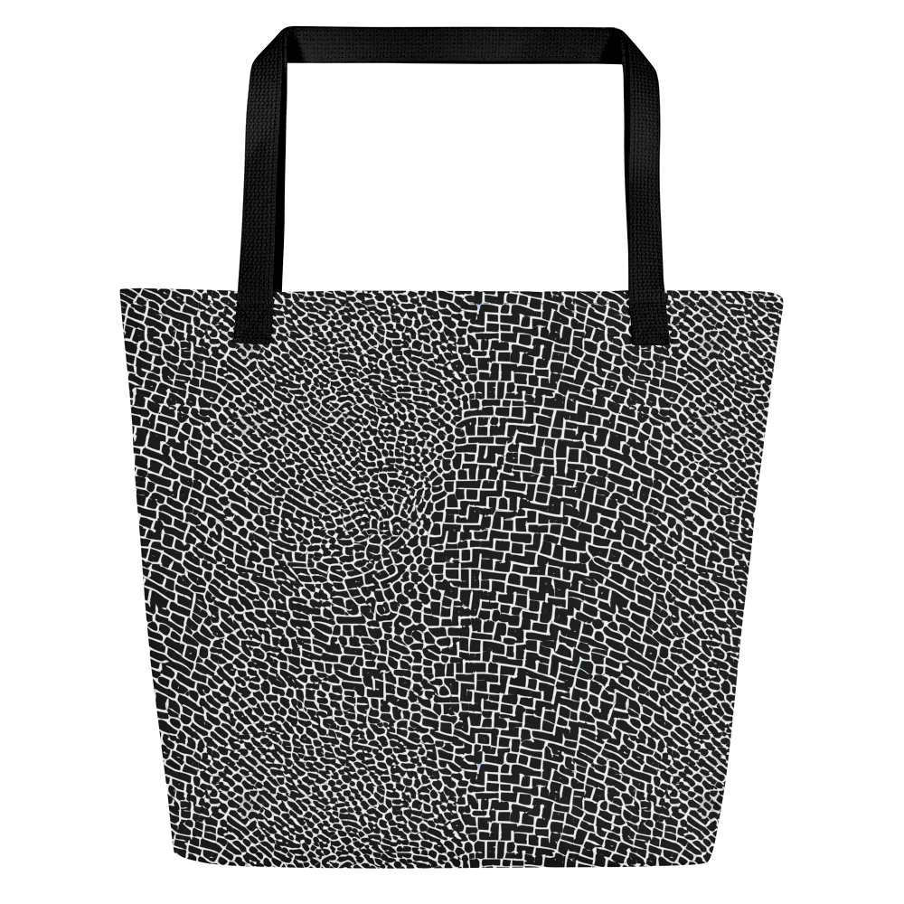 Obsidian Mosaic on Large Tote Bag W/ Pocket — Front