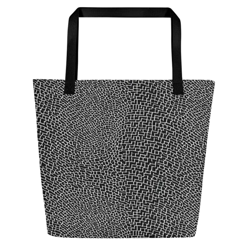 Obsidian Mosaic on a Large Tote Bag W/ Pocket