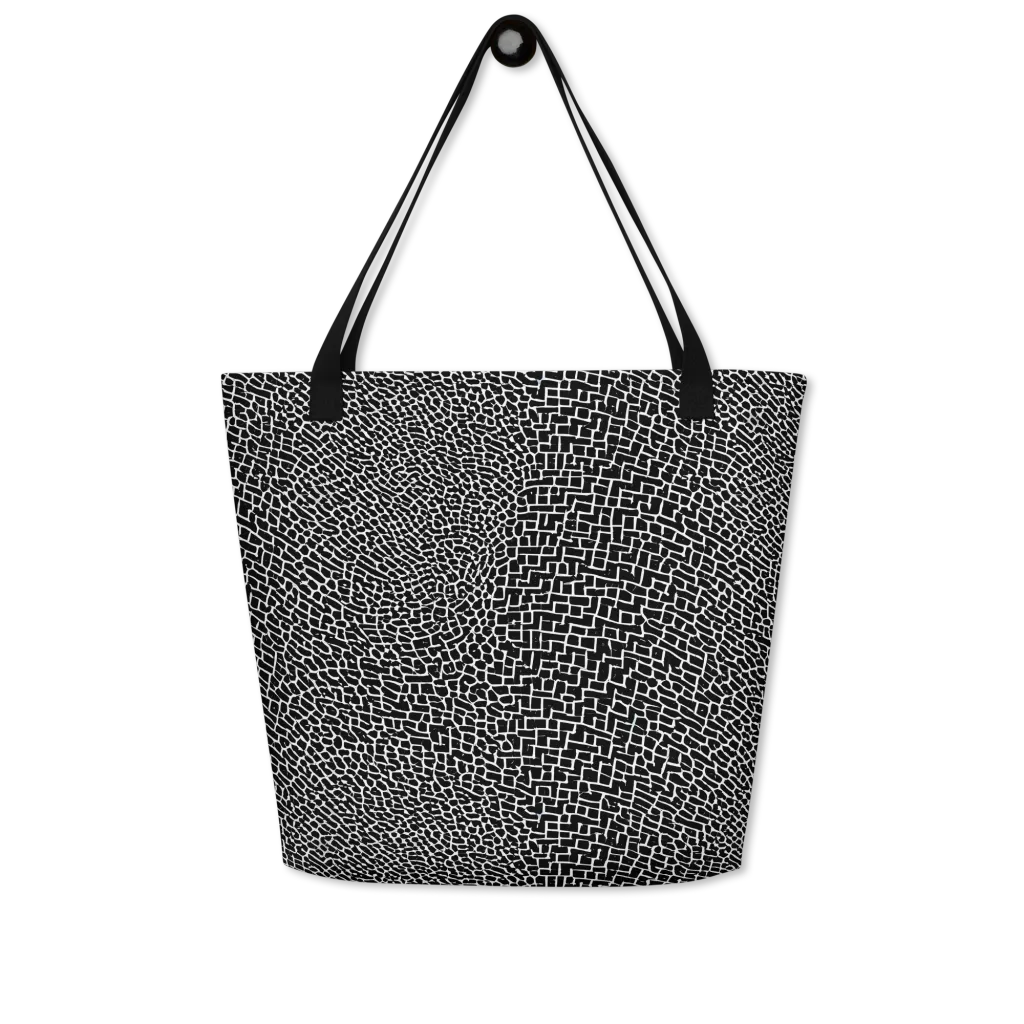 Obsidian Mosaic on Large Tote Bag W/ Pocket — Front