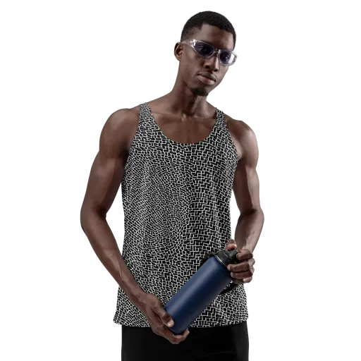 Obsidian Mosaic on a Men's Tank Top