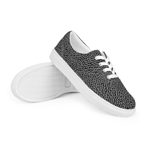 Obsidian Mosaic on a Men's Lace-Up Canvas Shoes