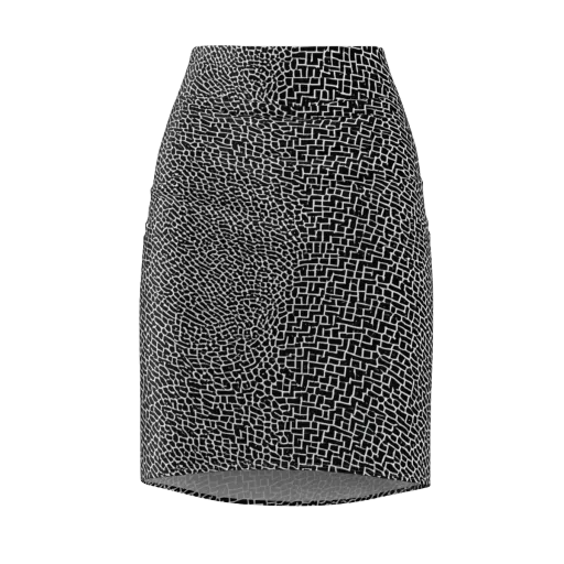 Obsidian Mosaic on a Pencil Skirt