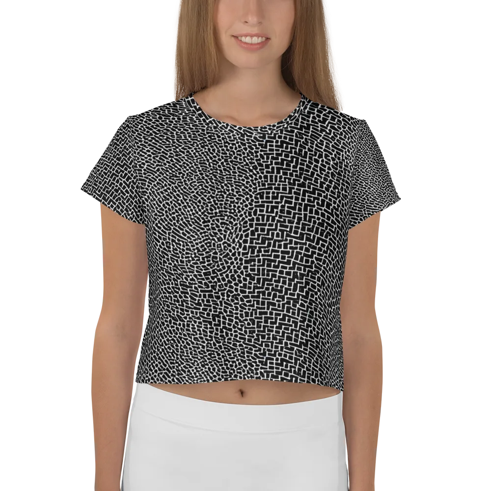 Obsidian Mosaic on Crop Tee — Front