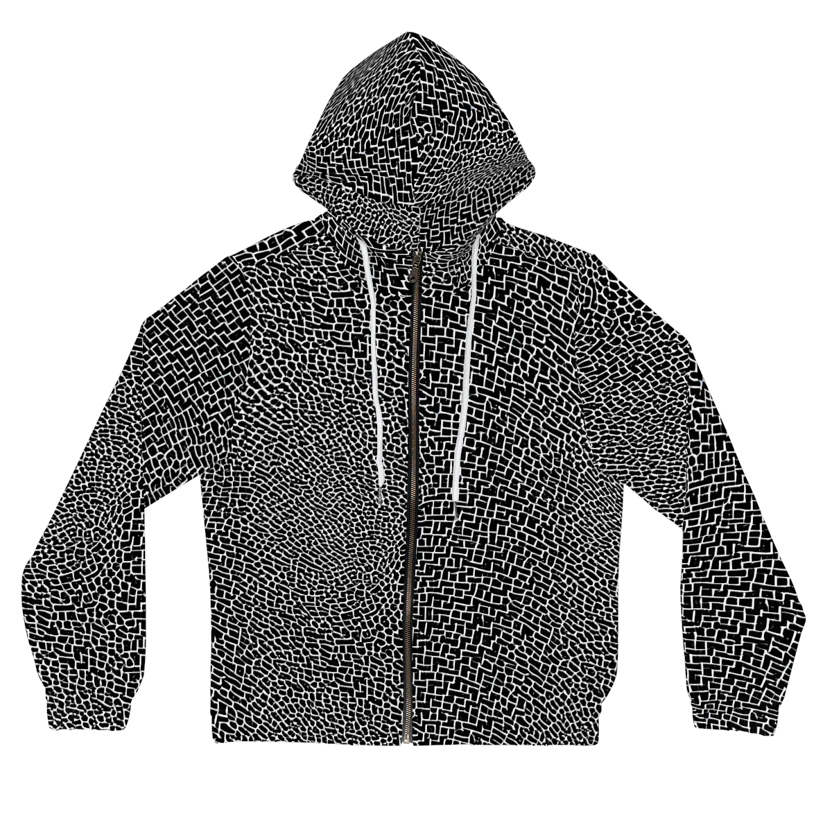 Obsidian Mosaic on Women's Full-Zip Hoodie — Front