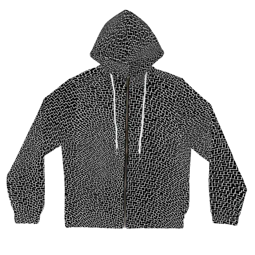 Obsidian Mosaic on a Women's Full-Zip Hoodie