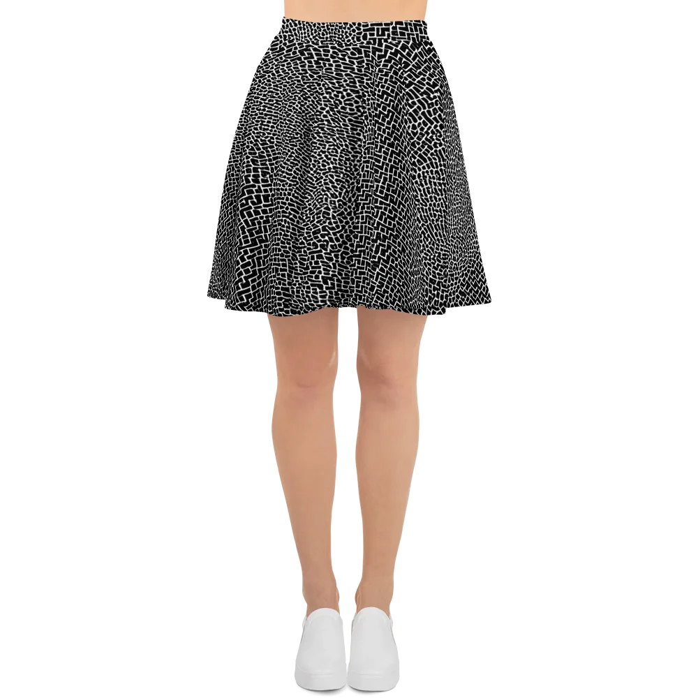 Obsidian Mosaic on Skater Skirt — Front