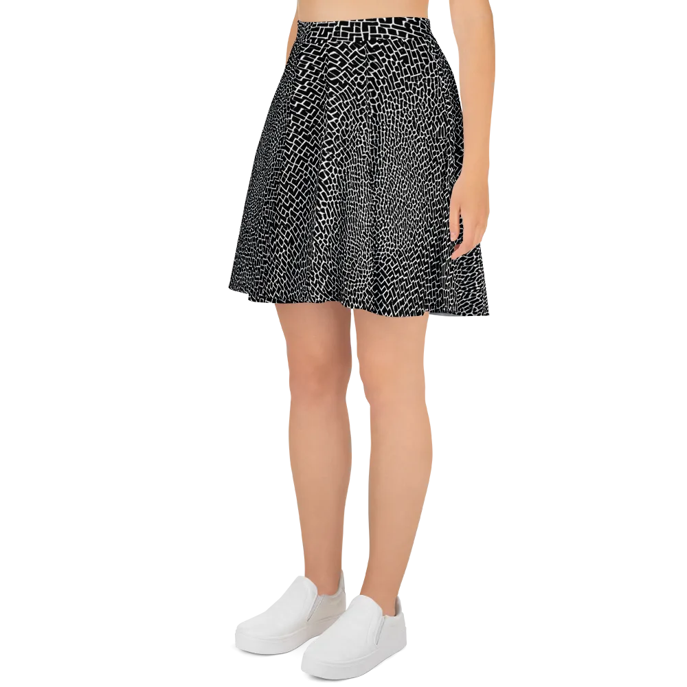 Obsidian Mosaic on Skater Skirt — Left