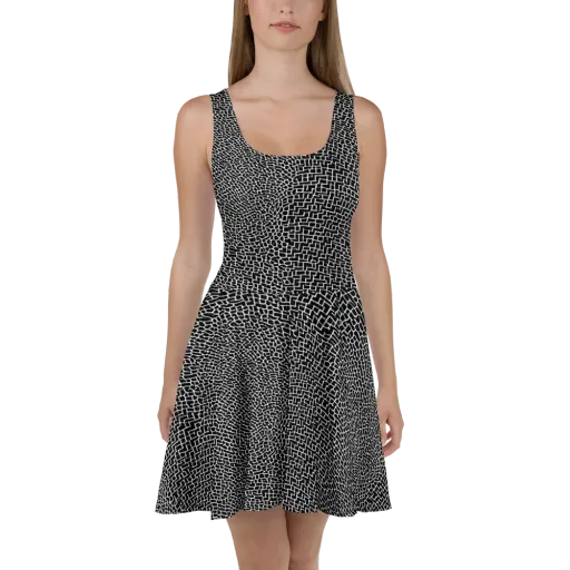 Obsidian Mosaic on a Skater Dress