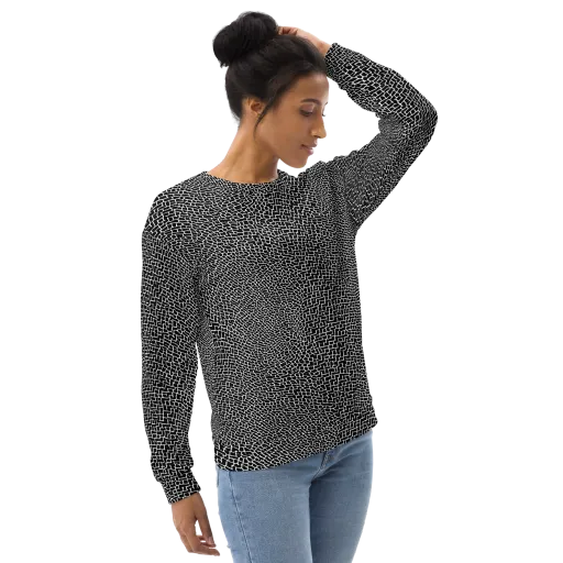 Obsidian Mosaic on a Sweatshirt