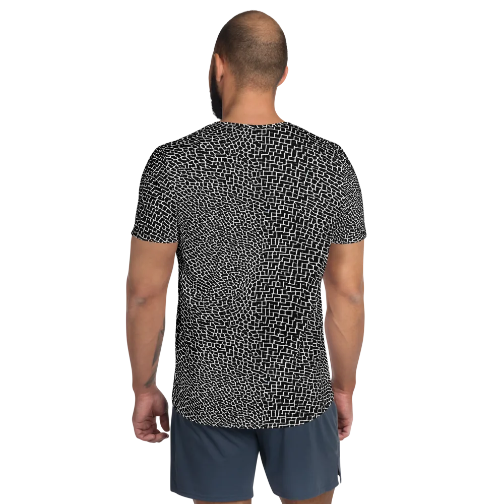 Obsidian Mosaic on Men's Athletic T-Shirt — Back