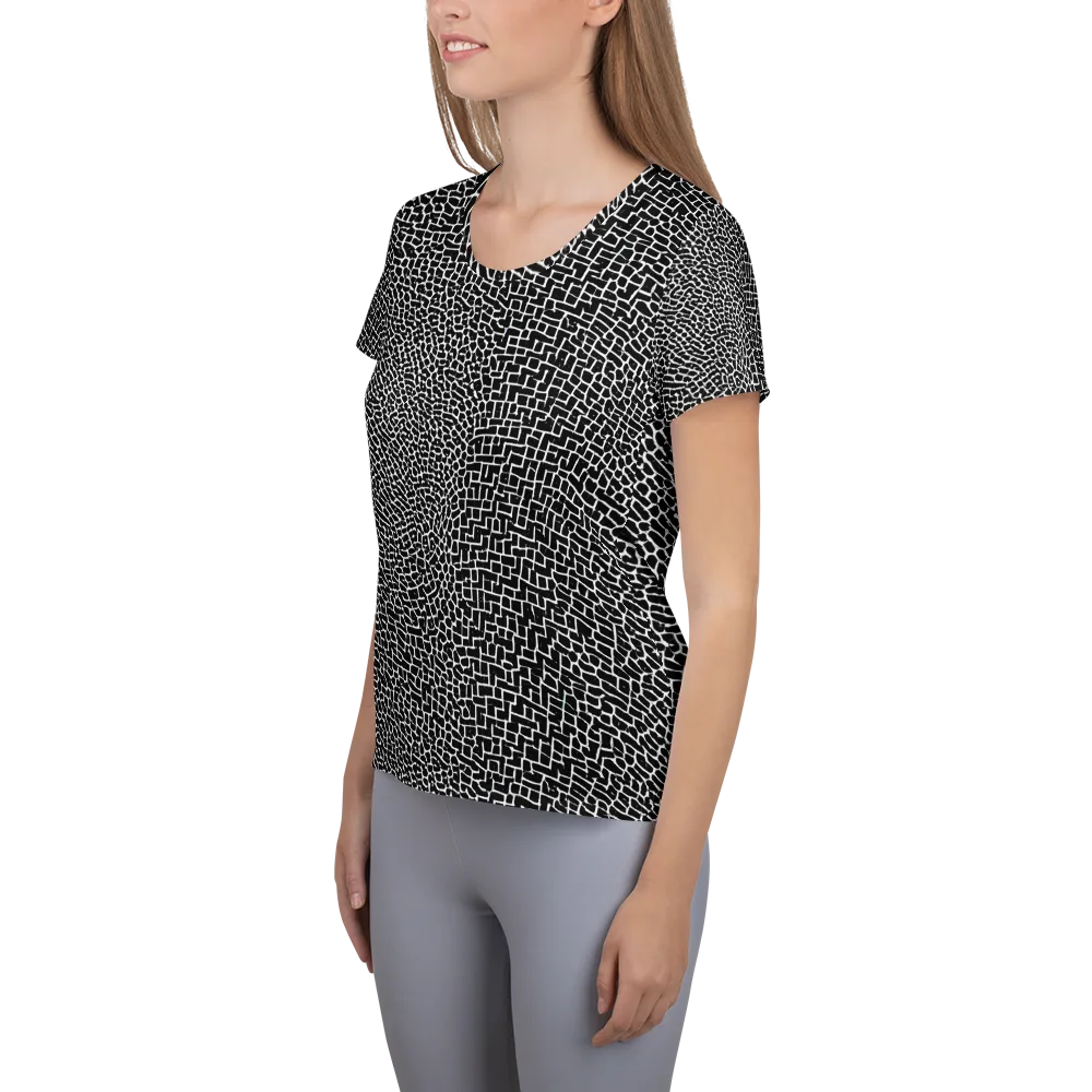 Obsidian Mosaic on Women's Athletic T-Shirt — Left
