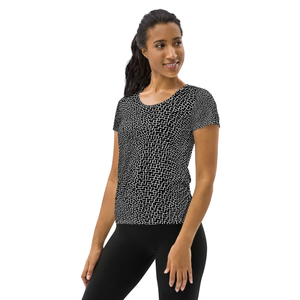 Obsidian Mosaic on Women's Athletic T-Shirt — Left