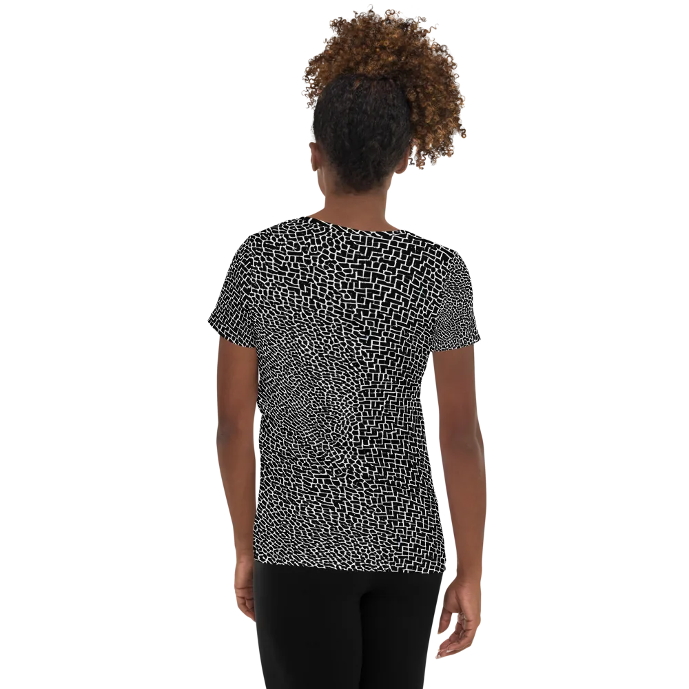 Obsidian Mosaic on Women's Athletic T-Shirt — Back