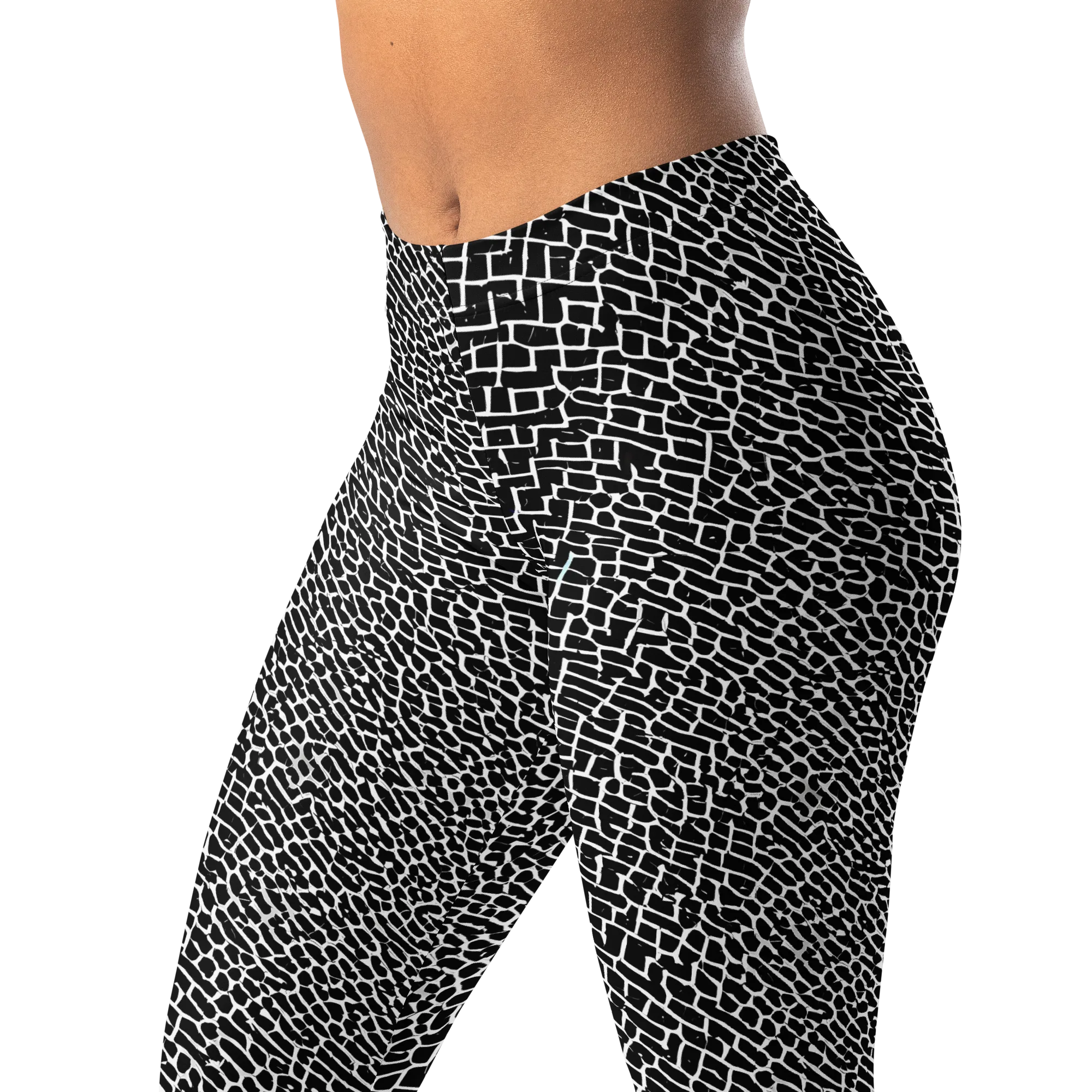Obsidian Mosaic on Leggings — Left Front