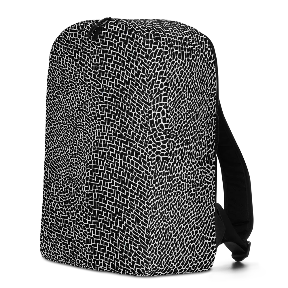Obsidian Mosaic on Minimalist Backpack — Left