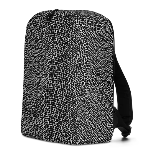 Obsidian Mosaic on a Minimalist Backpack