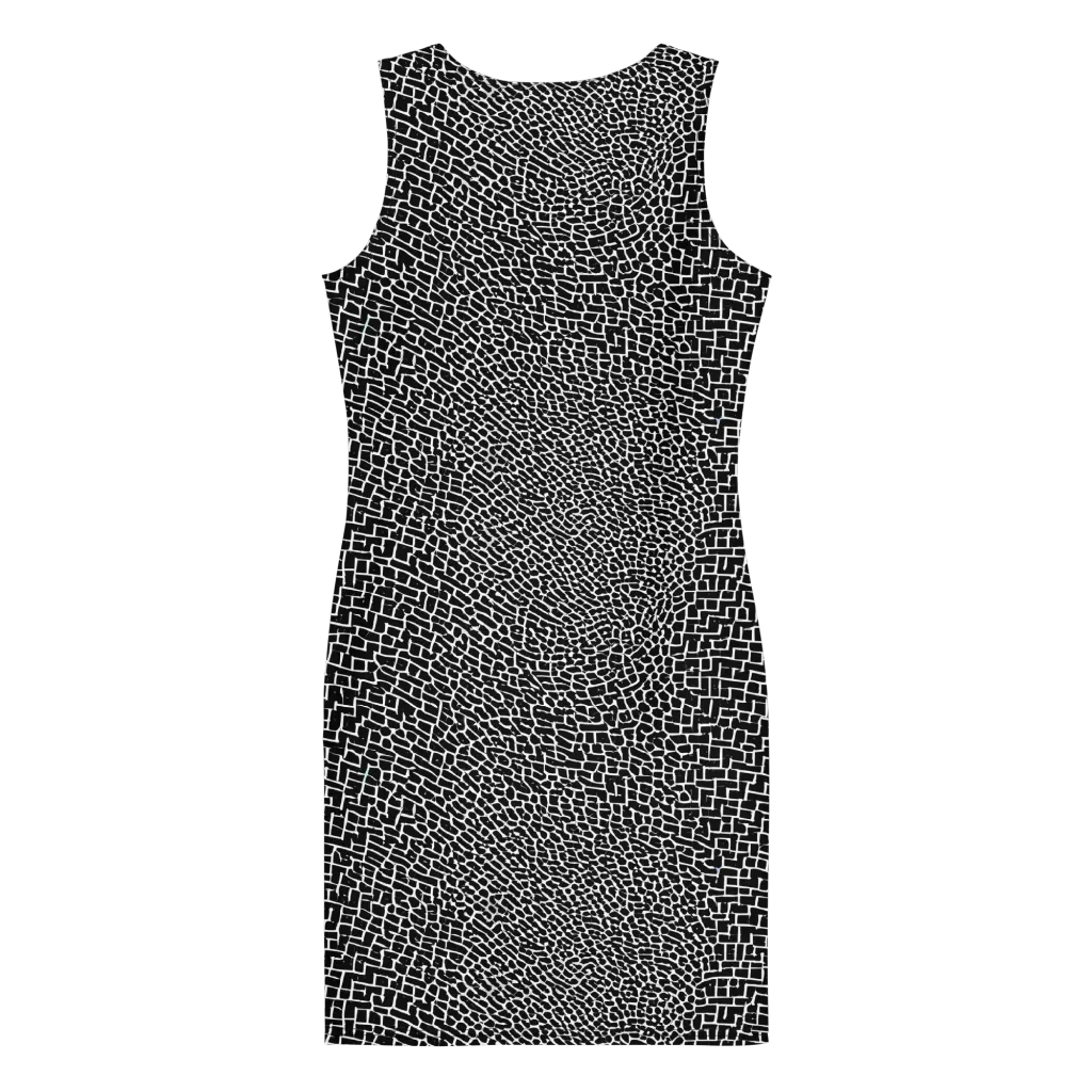 Obsidian Mosaic on Bodycon Dress — Back