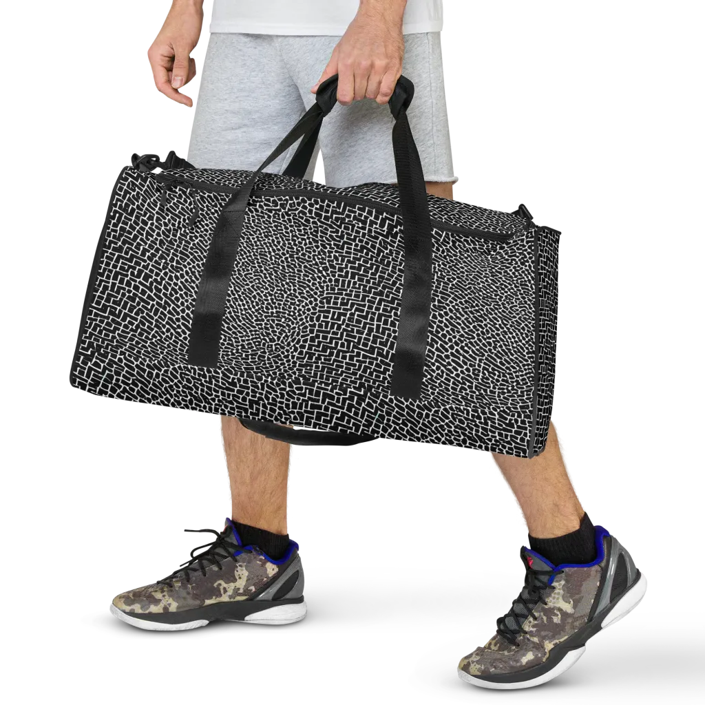 Obsidian Mosaic on Duffle Bag — Front