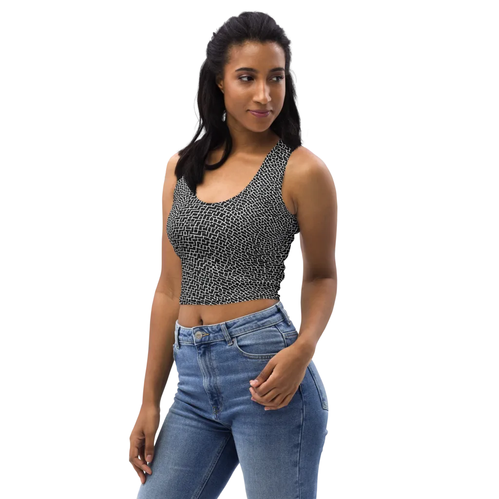 Obsidian Mosaic on Crop Top — Left Front