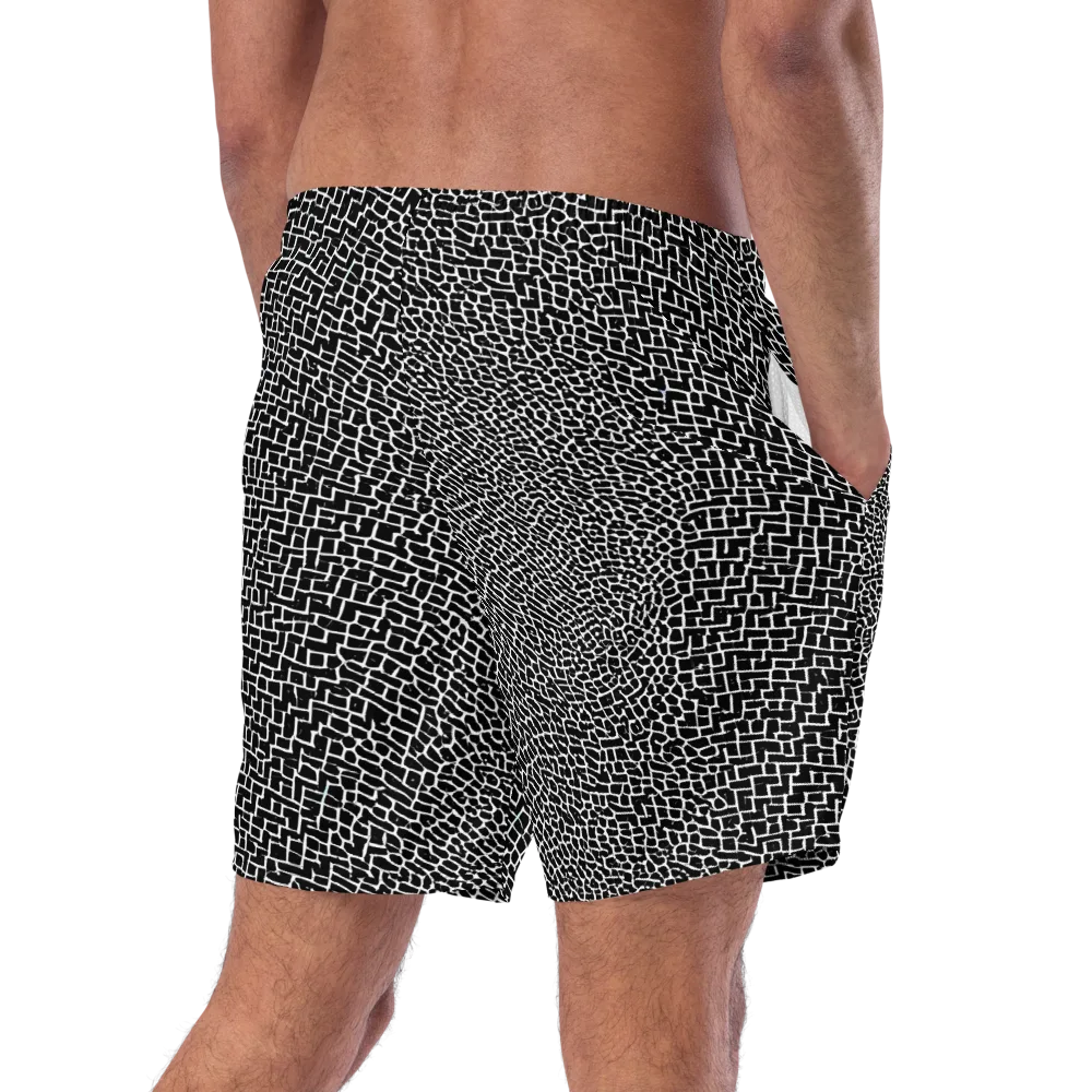 Obsidian Mosaic on Swim Trunks — Right Back