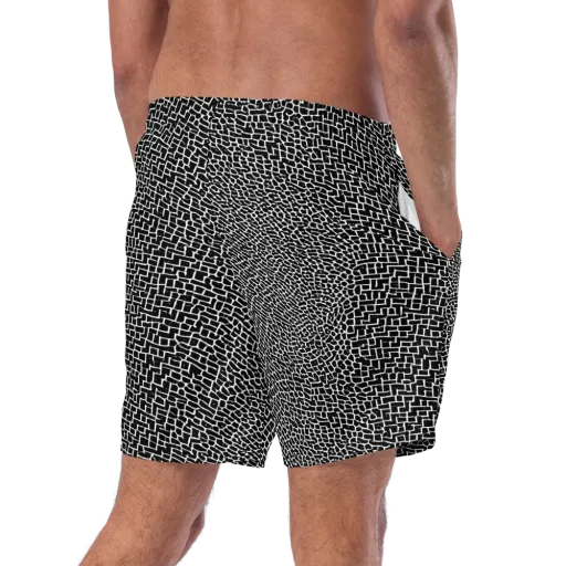 Obsidian Mosaic on a Swim Trunks