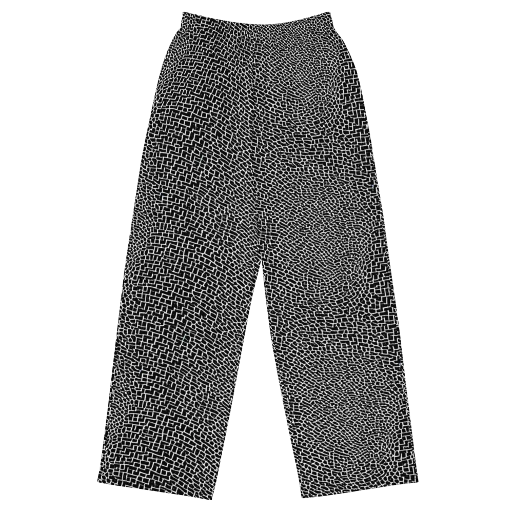 Obsidian Mosaic on Wide-Leg Pants — Front