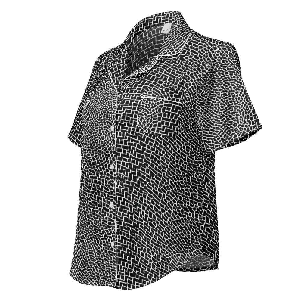 Obsidian Mosaic on Women's Short Sleeve Pajama Top — Left Front