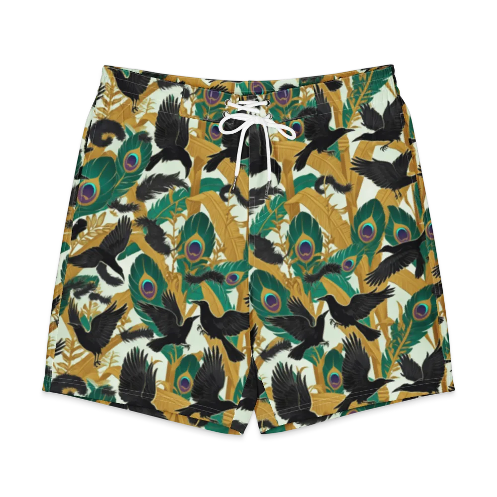 Midnight Plumes on Men's Board Shorts — Front