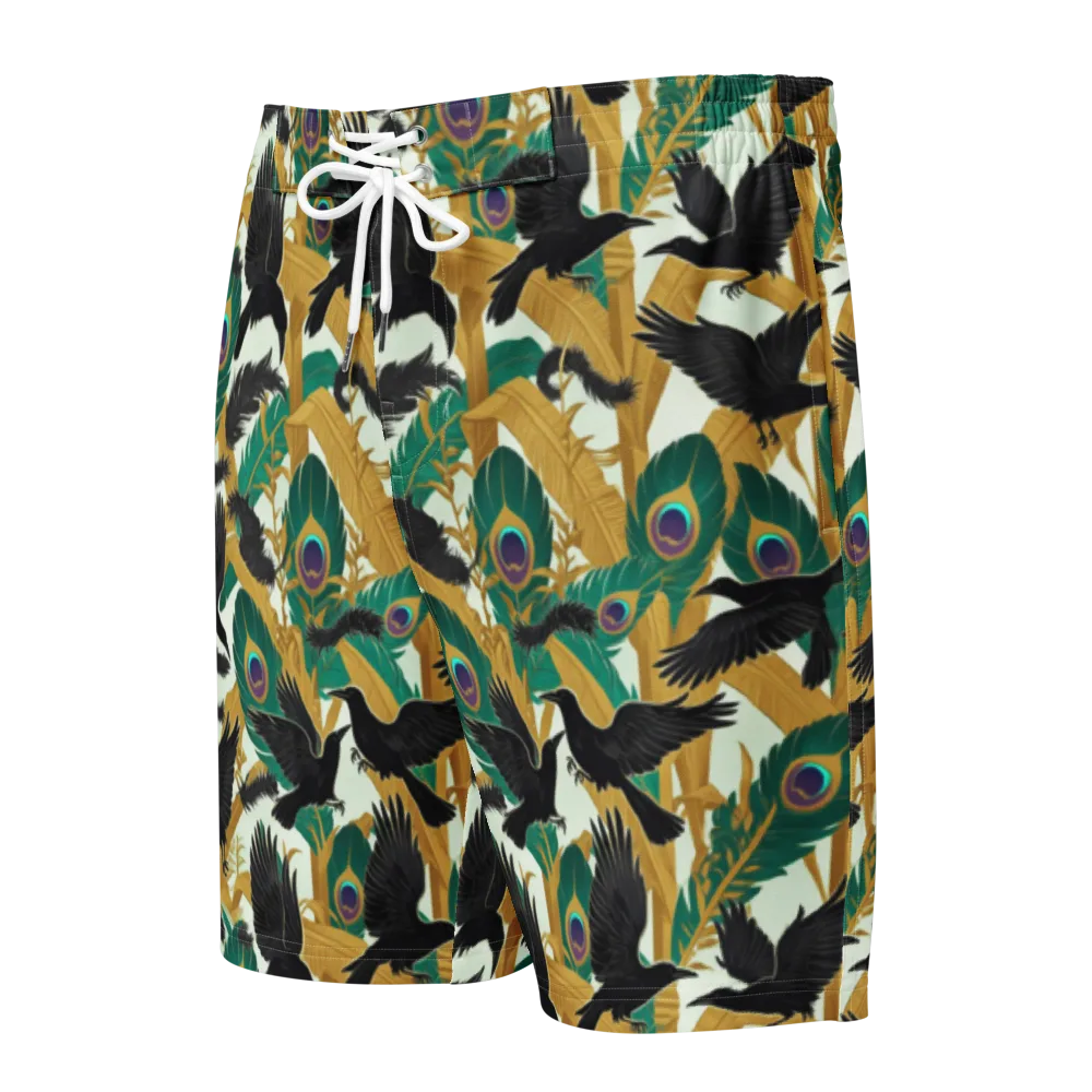 Midnight Plumes on Men's Board Shorts — Front