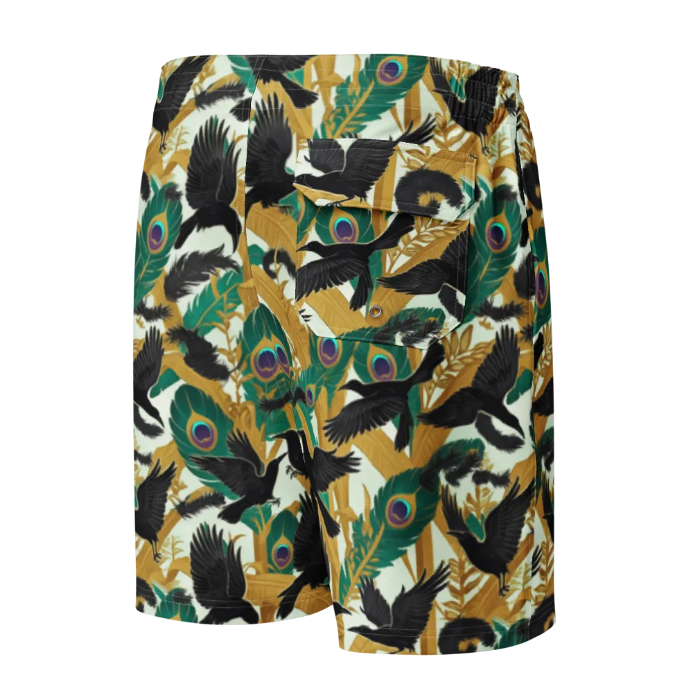 Midnight Plumes on Men's Board Shorts — Back