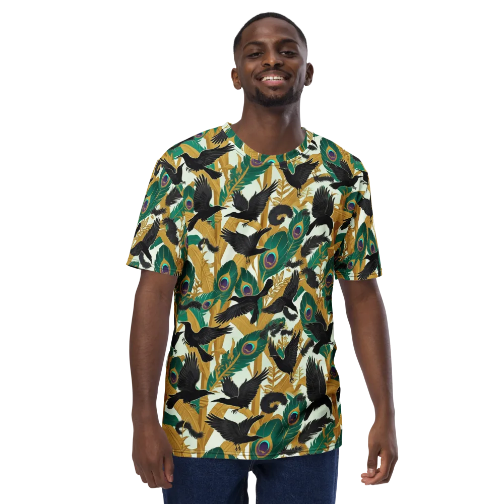 Midnight Plumes on Men's Crew Neck T-Shirt — Front