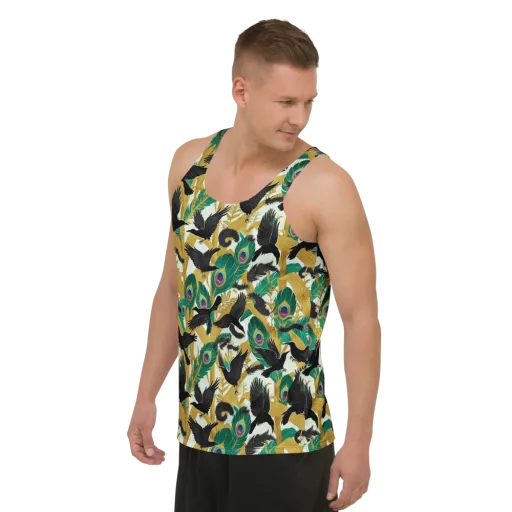 Midnight Plumes on a Men's Tank Top