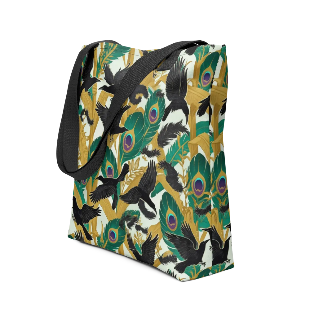 Midnight Plumes on Tote Bag — Front