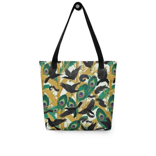 Midnight Plumes on a Tote Bag
