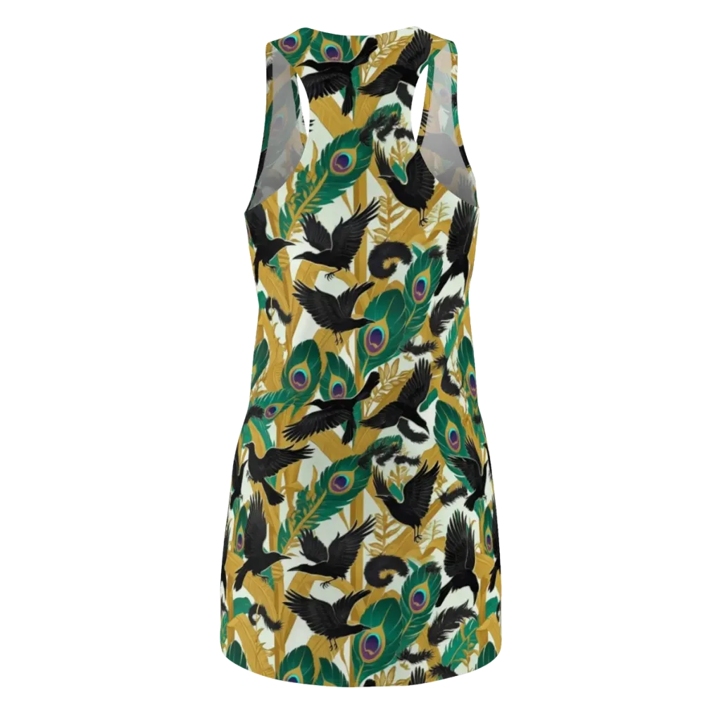 Midnight Plumes on Racerback Dress — Back