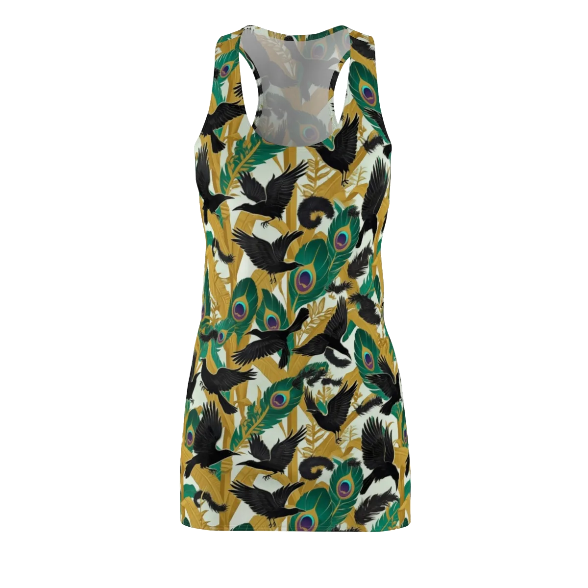 Midnight Plumes on Racerback Dress — Front